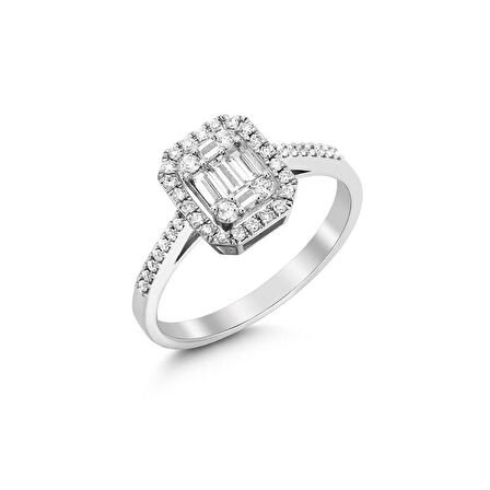 0.45ct Pırlanta Baget Yüzük
