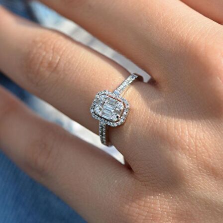0.45ct Pırlanta Baget Yüzük