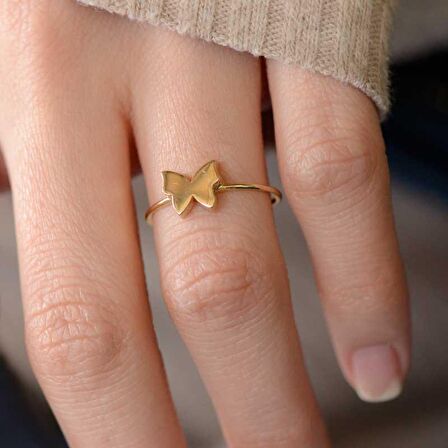 14 Ayar Altın Kelebek Figürlü Altın Yüzük