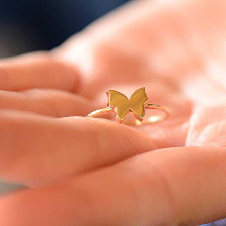 14 Ayar Altın Kelebek Figürlü Altın Yüzük