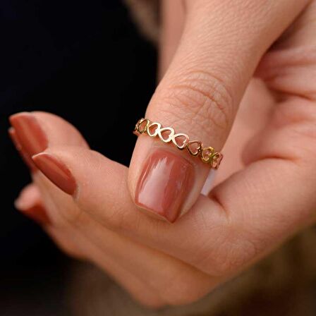 14k Altın Kalpli Yüzük