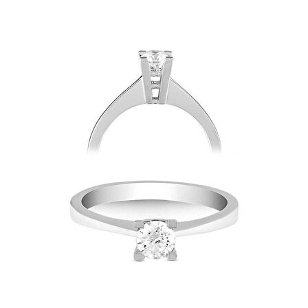 0,16Ct Pırlanta Tektaş Yüzük - 18K