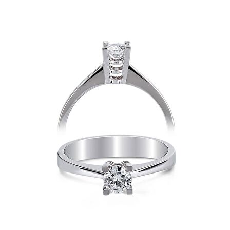 0,50Ct Pırlanta Tektaş Yüzük - 18K