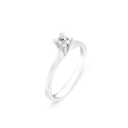 0.09ct Pırlanta Tektaş Yüzük-14k