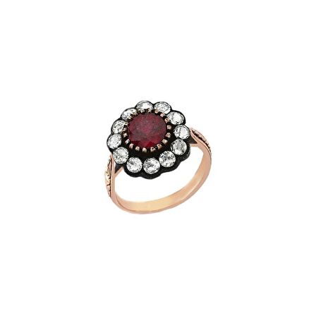 0.70ct Elmas Gül Model Yakut Yüzük