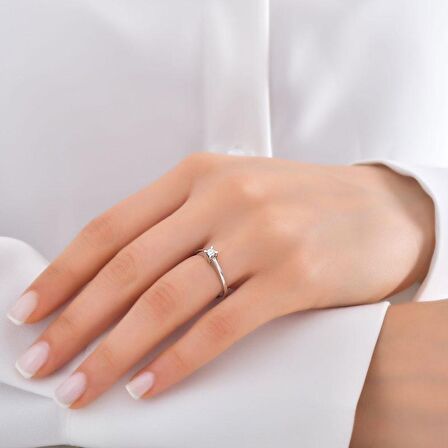 0,42Ct Pırlanta Tektaş Yüzük-14K