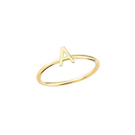 14 Ayar Altın A Harf Yüzük