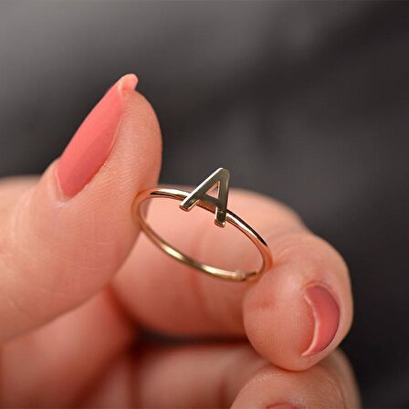 14 Ayar Altın A Harf Yüzük