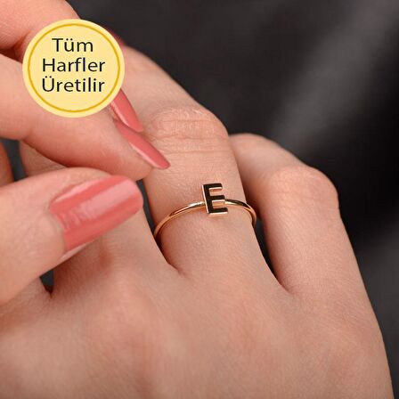 14 Ayar Altın E Harf Yüzük