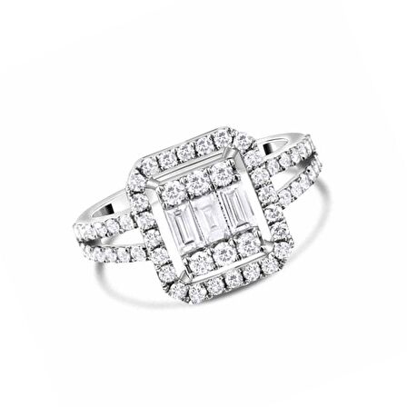 1.13ct Pırlanta Baget Yüzük