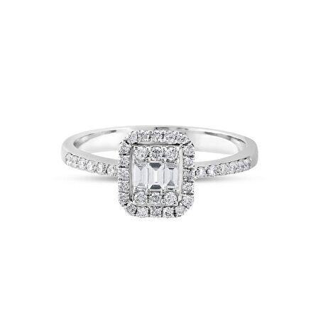 0.35ct Pırlanta Baget Yüzük