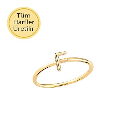 14 Ayar Altın F Harfli Yüzük