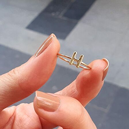 14 Ayar Altın H Harfli Yüzük