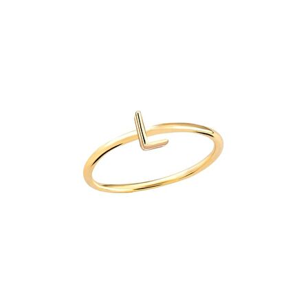 14 Ayar Altın L Harfli Yüzük