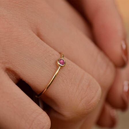 14 Ayar Altın Renkli Taşlı Eklem Yüzük