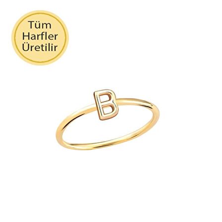 14 Ayar Altın B Harfli Yüzük