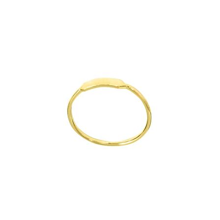 14k Altın Plaka Bar Minimal Yüzük