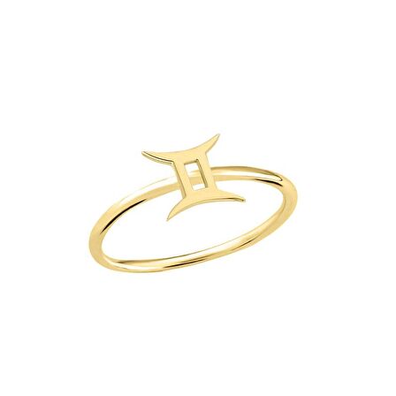 14 Ayar Altın İkizler Burç Yüzük