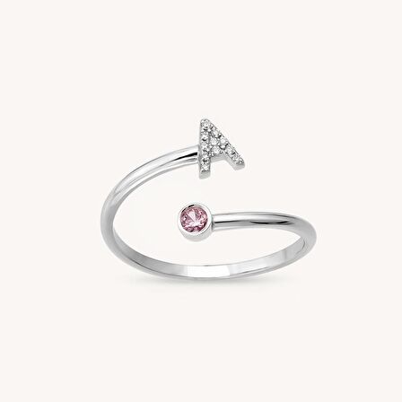 Harfli Pırlanta Tektaş Yüzük