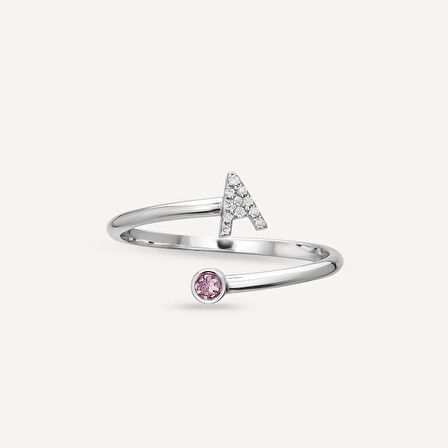 Harfli Pırlanta Tektaş Yüzük