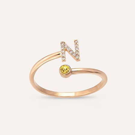 Harfli Pırlanta Tektaş Yüzük