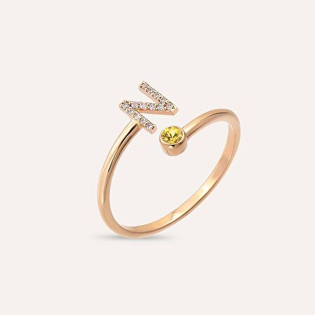 Harfli Pırlanta Tektaş Yüzük