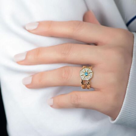 14k Altın Taşlı Elegance Yüzük