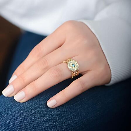 14k Altın Taşlı Elegance Yüzük