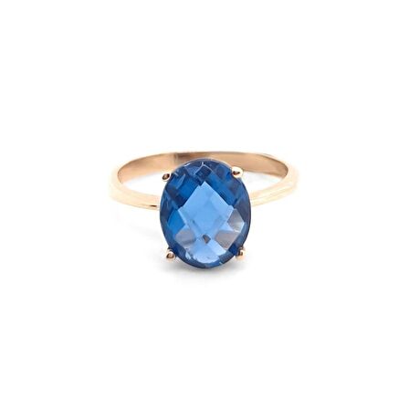14k Altın London Mavi Topaz Taşlı Yüzük