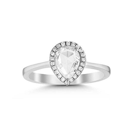 14k Altın Damla Model Tektaş Yüzük