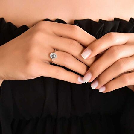 14k Altın Damla Model Tektaş Yüzük