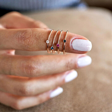 14k Altın Tektaş Eklem Tel Yüzük