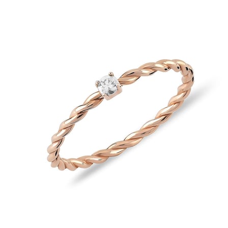14k Altın Forte Mini Burgu Yüzük