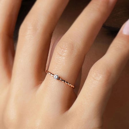 14k Altın Forte Mini Burgu Yüzük