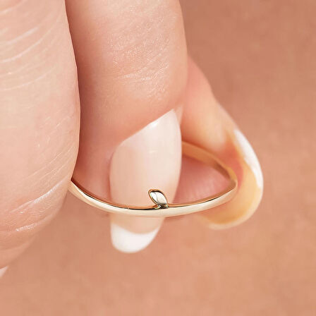 14k Altın Minimal Dal Yüzük