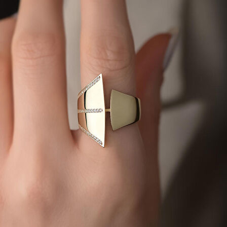 14k Altın Taşlı İtalyan Yüzük