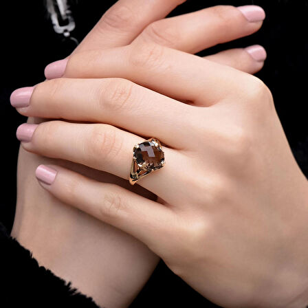 14 Ayar Altın Doğal Taşlı Yüzük