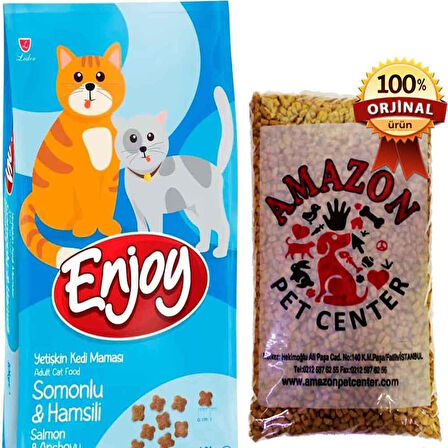 Enjoy Somonlu Kedi Maması Açık 1 Kg