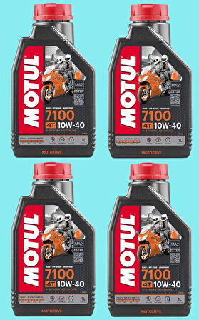 Motul 7100 10W40 4T % 100 Sentetik Motor Yağı 1 Litre (4 Adet)