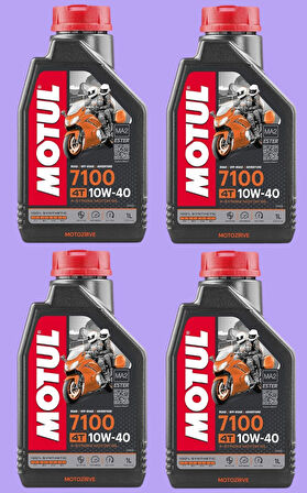 Motul 7100 10W40 4T % 100 Sentetik Motor Yağı 1 Litre (4 Adet)