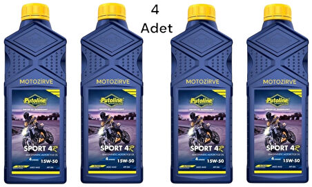 Putoline Sport 4R 15w-50 N-Tech Yarı Sentetik Motor Yağı 1 Litre (4 Adet)