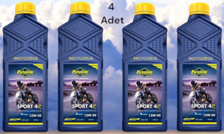 Putoline Sport 4R 15w-50 N-Tech Yarı Sentetik Motor Yağı 1 Litre (4 Adet)