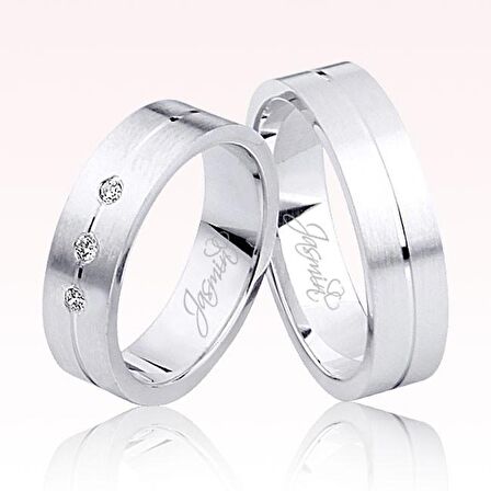 Beyaz Altın Alyans 3001-2