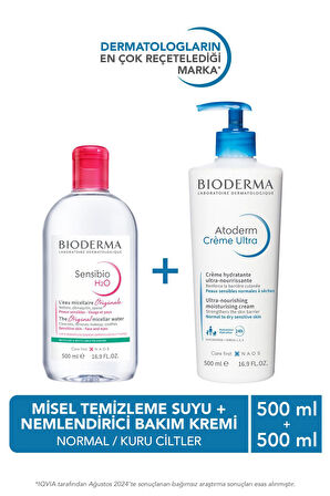 Bioderma Atoderm 500 ml & Sensibio H2O 500 ml