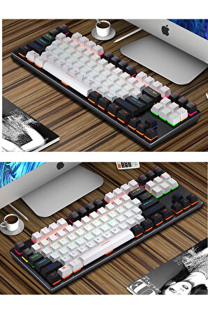 K550 Kablolu Hot-Swap Blue Switch RGB Mekanik Klavye 87 Tuş