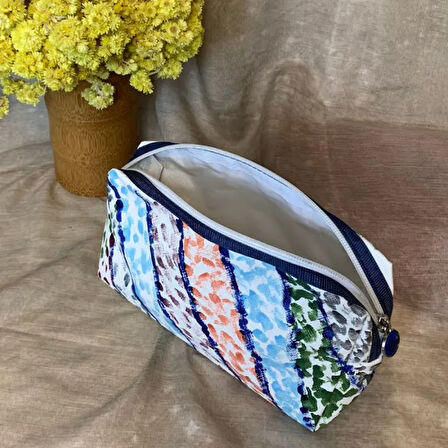 Uretti - Esra 5324 El Yapımı Boyama Makyaj Çantası