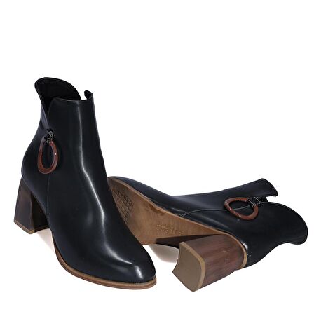 Kalın Topuklu Kadın Siyah Bot