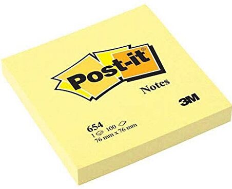 POST-IT YAPIŞKANLI NOT KAĞIDI SARI 76X76MM 654 12 [sub_name2]