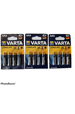 Kalem Pil 4'lü (3 Paket 12 Adet) Aaa Longlife Alkalin 1,5 V Lr03 Lr03
