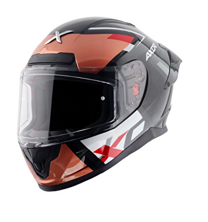 Axor Saber X Sports Motosiklet Kask Black Orange  MAT